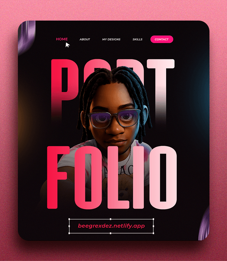 Portfolio mockup on a laptop screen